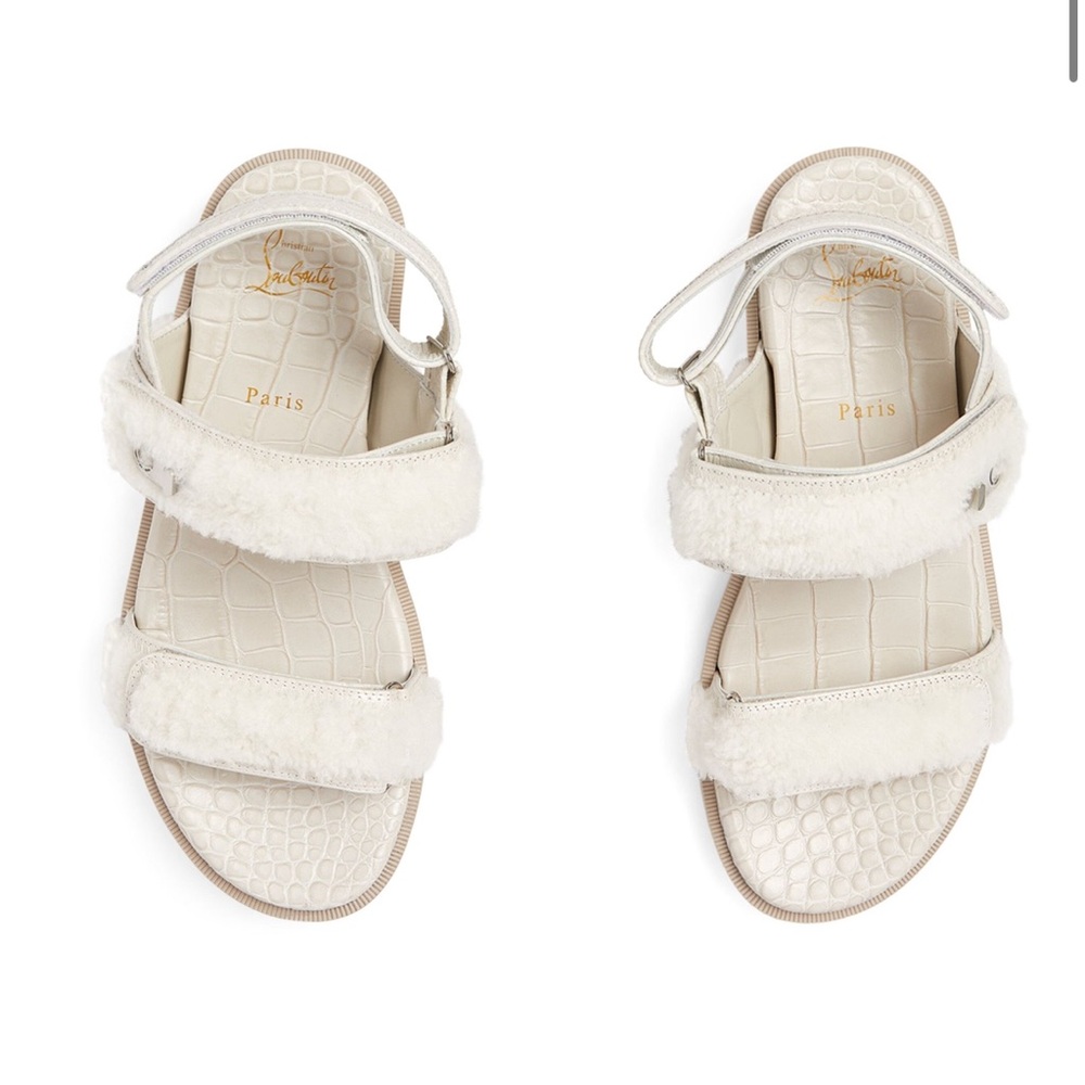 Christian Louboutin shearling sandal, 100% authentic brand new never worn